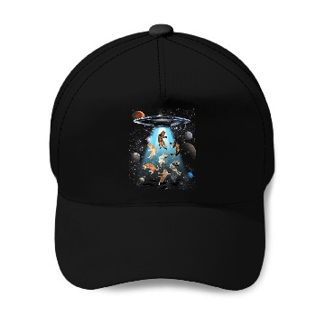 Discover Galaxy Cat UFO Baseball Caps