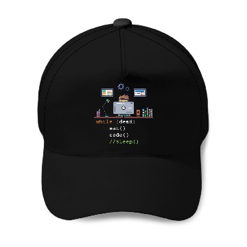 Discover Computer Science Python Programmer Eat Code Sleep Baseball Caps