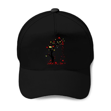 Discover heart tree Baseball Caps