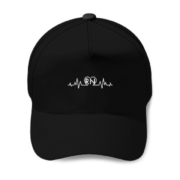 Discover Cool Heartbeat Registered Nurse RN Baseball Caps