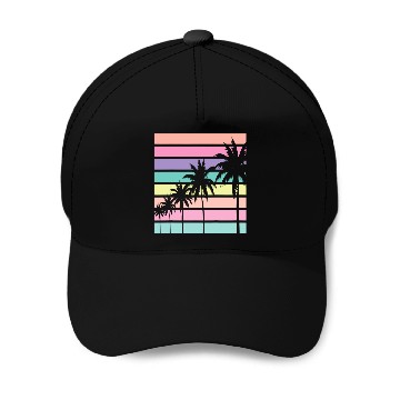 Discover Pastel Baseball Caps Palm Tree Vacation Beach