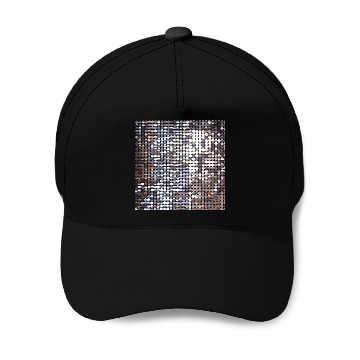 Discover Silver Sparkling Sequin Look Baseball Caps