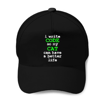 Discover Cat Paws Code Coding Computer Science Cat Gift Baseball Caps