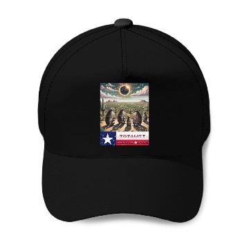Discover Texas Armadillo Totality Eclipse 2024 Baseball Caps