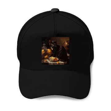 Discover black cats Paws Eat Cheese Baseball Caps