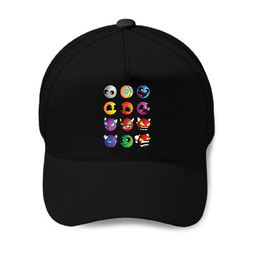 Discover geometry dash difficulty demon faces Baseball Caps