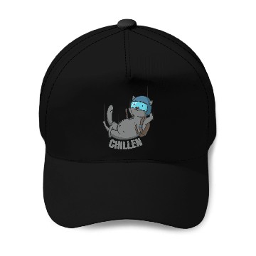 Discover Cat Paws Chillin Cat Skydiving Baseball Caps