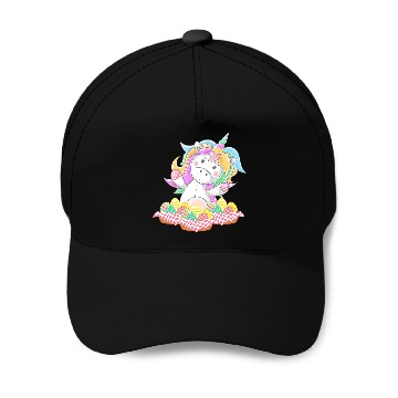 Discover Unicorns Easter Unicorns Lover Bunny Unicorns Holding Easter Egg 2 Baseball Caps