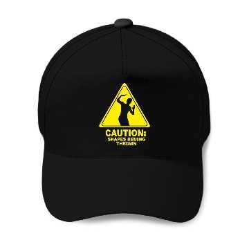 Discover CAUTION SHAPES BEING THROWN PRINTED Baseball Caps