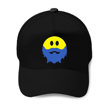 Discover Bearded Smiley Face Baseball Caps