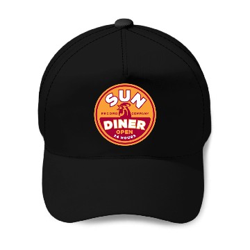 Discover Sun Diner Record Rooster Baseball Caps