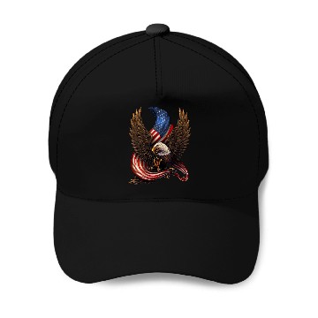 Discover American Bald Eagle American Flag Baseball Caps