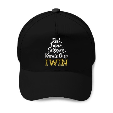 Discover Karate Chop Win Rock Paper Scissors Funny Winner Baseball Tees Baseball Caps