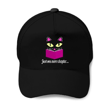 Discover Cute Kitty Cat Face Just One More Chapter Baseball Tees Baseball Caps