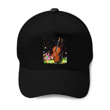 Discover Fiddle Lover Easter Egg Hunt Bunny Fiddle Easter Sunday Baseball Tees Baseball Caps
