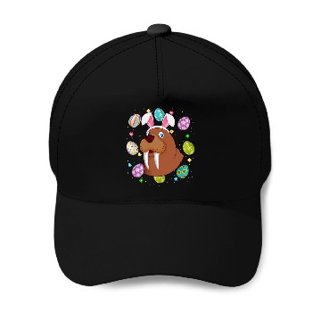 Discover Funny Easter Egg Lover Bunny Ear Walrus Face Easter Sunday Baseball Tees Baseball Caps