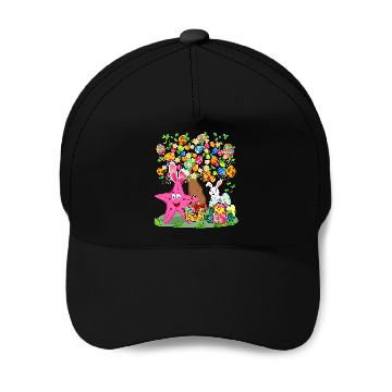 Discover Bunny Starfish Hunting Easter Eggs With Chick Cute Tree Baseball Tees Baseball Caps