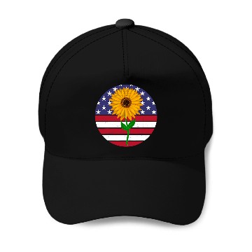 Discover Sunflower Distressed flag circle Baseball Tees Baseball Caps