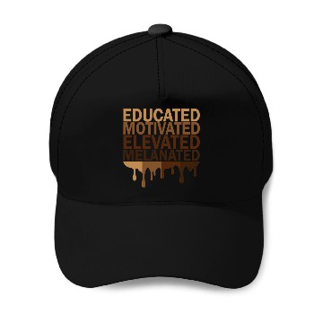 Discover Educated Motivated Elevated Melanated Juneteenth Baseball Caps