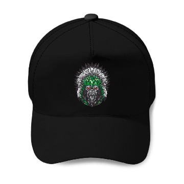 Discover Gorilla Indian Aztec Illustration Baseball Caps