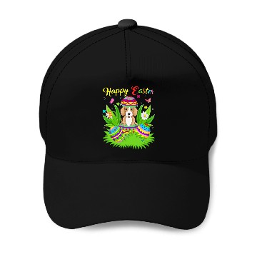 Discover Foxhound Dog Lover Floral Easter Egg Funny Foxhound Easter Baseball Caps