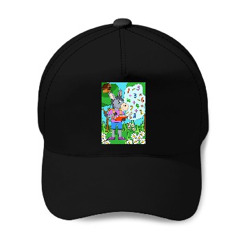 Discover Donkey reading a math book Baseball Caps