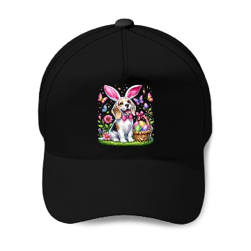Discover Cute Bunny Beagle Dog Easter Eggs Basket Easter Day Delight Baseball Caps