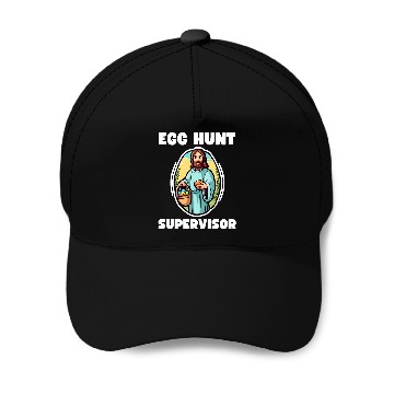 Discover Easter Egg Hunt Supervisor Jesus Baseball Caps