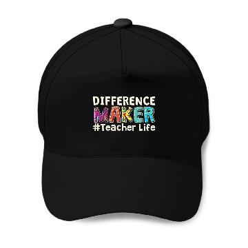 Discover Difference Maker Teacher Life School Student Teachers Baseball Tees Baseball Caps