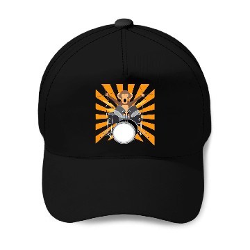 Discover Funny Drummer Monkey Lover Drums Drummer Monkey Baseball Tees Baseball Caps