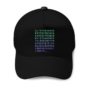 Discover Pi Computer Numbers Colorful 90s Readout Baseball Caps