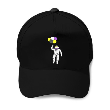 Discover Non Binary Astronaut Balloon Non Binary Flag Nonbinary Pride Baseball Caps