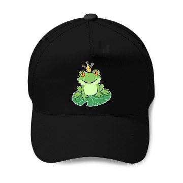 Discover Frog Pet Cute King Frog Toad with a Crown Baseball Tees Baseball Caps
