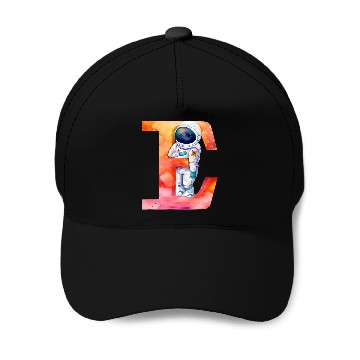Discover Space Astronaut Letter E Name Monogram Initial Galaxy Planet Baseball Tees Baseball Caps