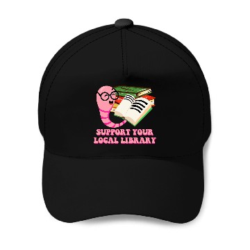 Discover Book Fun Support Your Local Library Librarian Bookworm 2 Baseball Tees Baseball Caps