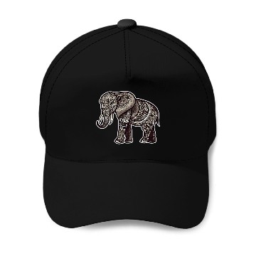 Discover Elephant Pet Henna Patterned Elephant Baseball Caps