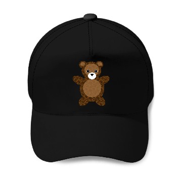 Discover Bear Pet Teddy Bear Brown Damask Baseball Tees Baseball Caps