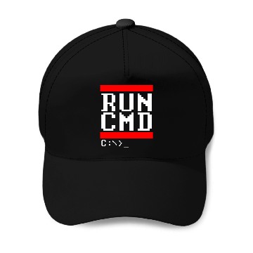 Discover Funny Nerdy Run CMD DOS Command Prompt Computer Programmer Baseball Caps