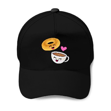 Discover Coffee Fun Bagels Coffee bagel Baseball Tees Baseball Caps