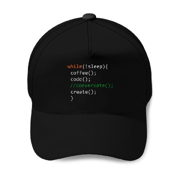 Discover Coffee Fun Code Create Computer Science Programming Geek Baseball Caps