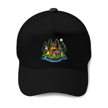 Discover Cryptozoology Cryptid Creatures bigfoots Jackalope Werewolf Baseball Tees Baseball Caps