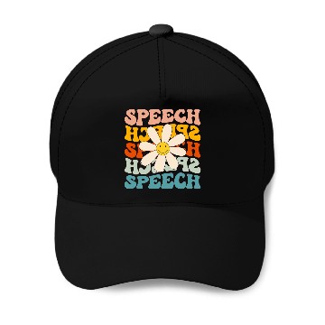 Discover Speech Language Pathologist Groovy Speech Therapist Baseball Tees Baseball Caps