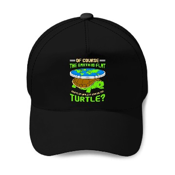 Discover Turtle Pet funny flat earth text design turtle earth Baseball Tees Baseball Caps