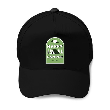 Discover Wind Cave Happy Camper Baseball Caps