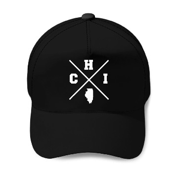 Discover Classic CHI Chicago Crossmark State Outline Baseball Caps