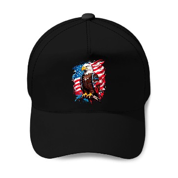 Discover USA Flag Bald Eagle American Flag 2 Baseball Tees Baseball Caps