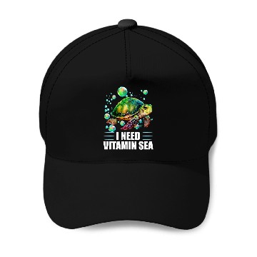 Discover Turtle Pet I Need Vitamin Sea Turtle Baseball Caps