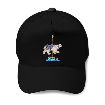 Discover Carousel Polar Bear Art Baseball Caps