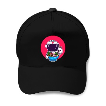 Discover Astronaut Eats Ramen Anime Space Baseball Tees Baseball Caps