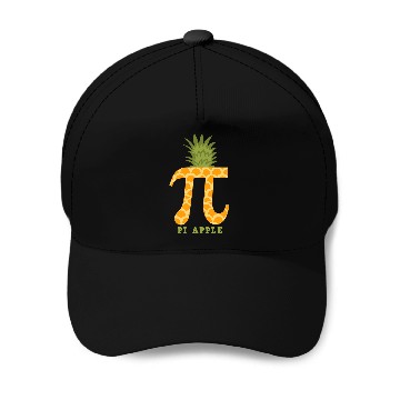 Discover Pi Apple pineapples Math Teacher Baseball Caps